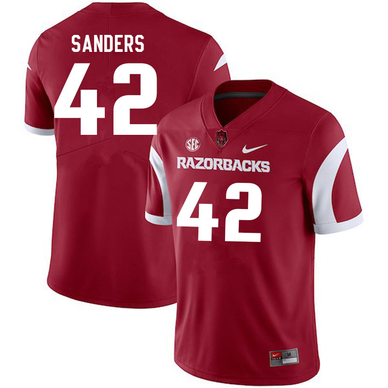 Men #42 Drew Sanders Arkansas Razorbacks College Football Jerseys Sale-Cardinal - Click Image to Close